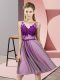 Knee Length Empire Sleeveless Lilac Damas Dress Lace Up