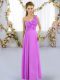 Best Lilac Damas Dress Wedding Party with Hand Made Flower One Shoulder Sleeveless Lace Up