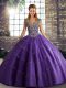 Admirable Straps Sleeveless Tulle Quinceanera Dress Beading and Appliques Lace Up