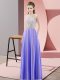 Customized Lavender Sleeveless Satin Backless Evening Dress for Prom and Party