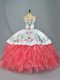 Watermelon Red Quinceanera Gown Sweetheart Sleeveless Lace Up
