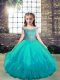 Off The Shoulder Sleeveless Tulle Kids Formal Wear Beading Lace Up