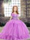 Enchanting Straps Sleeveless Tulle Little Girls Pageant Dress Wholesale Beading Side Zipper