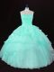 Fabulous Sleeveless Floor Length Ruffles and Hand Made Flower Lace Up 15 Quinceanera Dress with Apple Green Fabulous Sleeveless Floor Length Ruffles and Hand Made Flower Lace Up 15 Quinceanera Dress with Apple Green