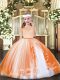 Ball Gowns Pageant Gowns For Girls Orange Scoop Tulle Sleeveless Floor Length Zipper  Ball Gowns Pageant Gowns For Girls Orange Scoop Tulle Sleeveless Floor Length Zipper
