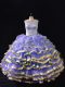 Excellent Scoop Sleeveless Lace Up Quinceanera Dresses Lavender Organza