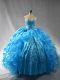 Attractive Floor Length Ball Gowns Sleeveless Baby Blue Sweet 16 Quinceanera Dress Lace Up