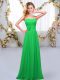 Floor Length Green Damas Dress Sweetheart Sleeveless Lace Up
