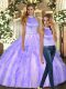 Beauteous Tulle Sleeveless Floor Length Ball Gown Prom Dress and Ruffles