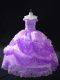 Artistic Organza Sleeveless Sweet 16 Dress and Beading and Appliques and Sequins