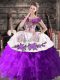 Off The Shoulder Sleeveless Lace Up Vestidos de Quinceanera Purple Organza