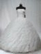 Fitting Sleeveless Brush Train Beading and Ruching Lace Up Quinceanera Dress