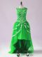 Scoop Sleeveless Zipper Prom Dress Green Tulle