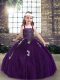 Purple Lace Up Winning Pageant Gowns Appliques Sleeveless Floor Length  Purple Lace Up Winning Pageant Gowns Appliques Sleeveless Floor Length