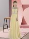 Gold Empire Chiffon Scoop Sleeveless Beading Floor Length Zipper Prom Evening Gown