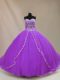 Vintage Tulle Sleeveless Quinceanera Dress Court Train and Beading
