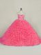 Sleeveless Court Train Beading and Ruffles Lace Up Quince Ball Gowns