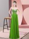 Green Sleeveless Chiffon Zipper Dress for Prom for Prom and Party