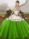 Free and Easy Organza Sleeveless Floor Length Sweet 16 Dresses and Embroidery