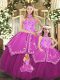 High End Sleeveless Embroidery Lace Up 15 Quinceanera Dress