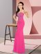Hot Pink Sleeveless Beading Floor Length Prom Dress  Hot Pink Sleeveless Beading Floor Length Prom Dress