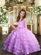 Latest Lavender Ball Gowns Organza Straps Sleeveless Ruffled Layers Floor Length Lace Up Pageant Dress for Womens