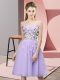 Knee Length Lavender Dama Dress Tulle Sleeveless Appliques