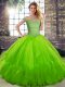 Off The Shoulder Sleeveless Lace Up 15 Quinceanera Dress Tulle