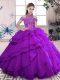 Gorgeous Floor Length Ball Gowns Sleeveless Purple Ball Gown Prom Dress Lace Up
