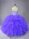 Elegant Sleeveless Lace Up Floor Length Ruffles Sweet 16 Quinceanera Dress