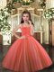 Fashion Rust Red Sleeveless Beading Floor Length Child Pageant Dress