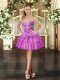 Graceful Lilac Sleeveless Beading Mini Length Party Dress for Toddlers