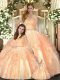 Floor Length Orange Quinceanera Gowns Sweetheart Sleeveless Lace Up Floor Length Orange Quinceanera Gowns Sweetheart Sleeveless Lace Up