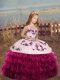Lovely Floor Length Ball Gowns Sleeveless Fuchsia Child Pageant Dress Lace Up