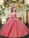 Straps Sleeveless Lace Up Little Girl Pageant Dress Pink Tulle