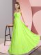 Top Selling Floor Length Yellow Green Prom Evening Gown Sweetheart Sleeveless Lace Up