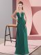 Smart Dark Green Sleeveless Beading Floor Length Prom Evening Gown