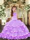 Sleeveless Backless Floor Length Beading and Ruffled Layers Child Pageant Dress