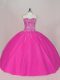 Fuchsia Sleeveless Tulle Lace Up Quinceanera Dress for Sweet 16 and Quinceanera Fuchsia Sleeveless Tulle Lace Up Quinceanera Dress for Sweet 16 and Quinceanera