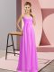 Lilac Empire Beading Dress for Prom Lace Up Chiffon Sleeveless Floor Length