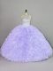 Flare Halter Top Sleeveless Lace Up Quinceanera Dresses Lavender Organza