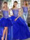 Off The Shoulder Sleeveless Tulle Vestidos de Quinceanera Beading and Ruffles Brush Train Lace Up