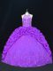 Inexpensive Ball Gowns Quinceanera Dresses Purple High-neck Sleeveless Floor Length Lace Up