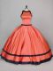 Scoop Sleeveless Zipper Vestidos de Quinceanera Orange Satin