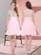 Empire Vestidos de Damas Baby Pink Scoop Chiffon Sleeveless Mini Length Side Zipper