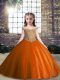 Custom Fit Off The Shoulder Sleeveless Little Girl Pageant Gowns Floor Length Appliques Rust Red Tulle
