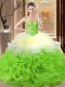Captivating Floor Length Ball Gowns Sleeveless Multi-color Vestidos de Quinceanera Lace Up