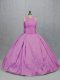 Floor Length Lilac Sweet 16 Quinceanera Dress Satin Sleeveless Embroidery