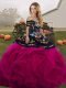 Flirting Tulle Sleeveless Floor Length Vestidos de Quinceanera and Embroidery and Ruffles