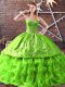 Custom Designed Satin and Organza Lace Up Sweetheart Sleeveless 15th Birthday Dress Embroidery